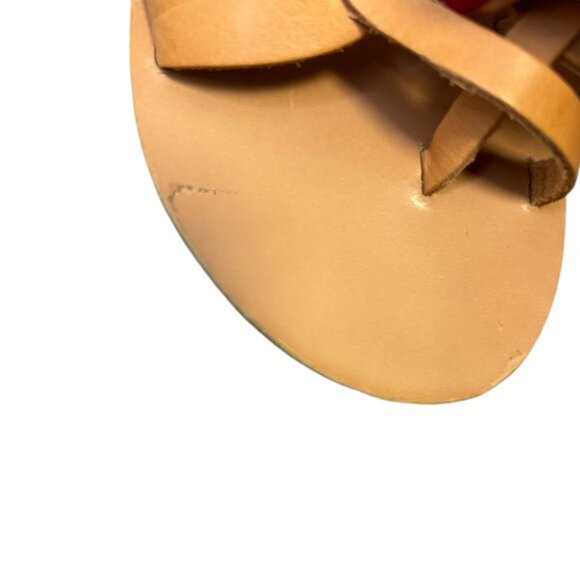 ANICENT GREEK SANDALS Tan Leather 'Filareskia' High Gladiator Sandals 38 New* - Picture 4 of 9